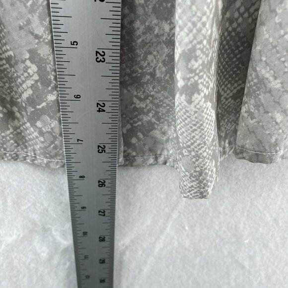 Anthropologie Dolan Blouse Women's Sz M Gray Snake Print Pleated Keyhole Back - Picture 4 of 13